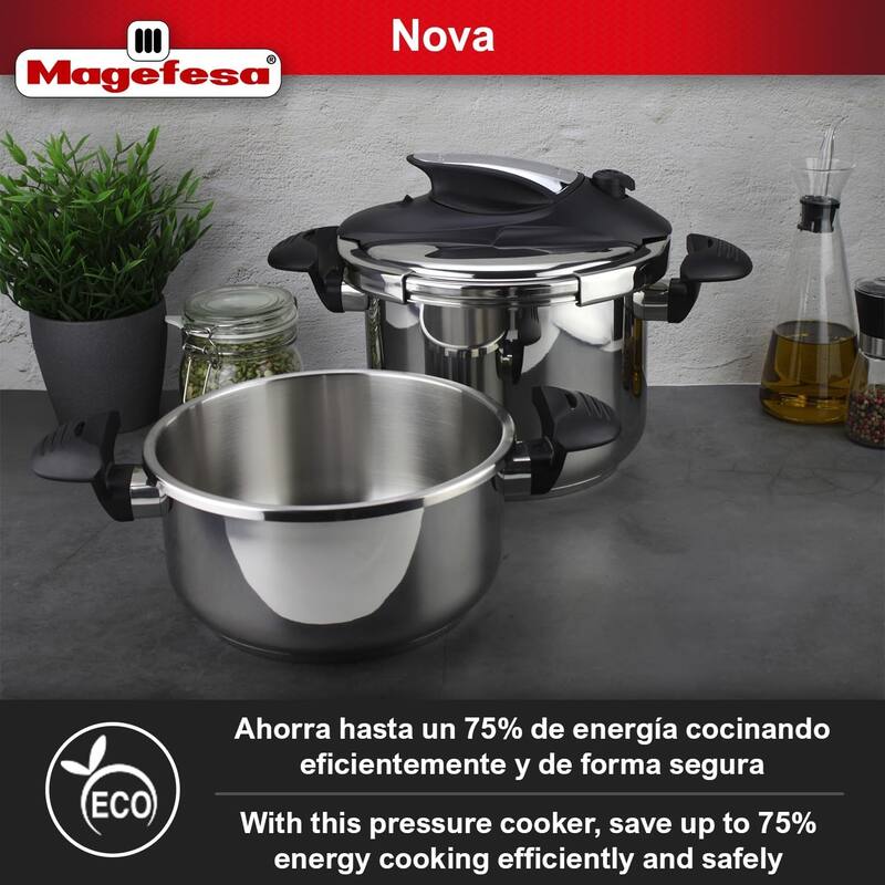 Magefesa Nova Stainless Steel Pressure Cooker Set - 4.2 & 6.3 Qts