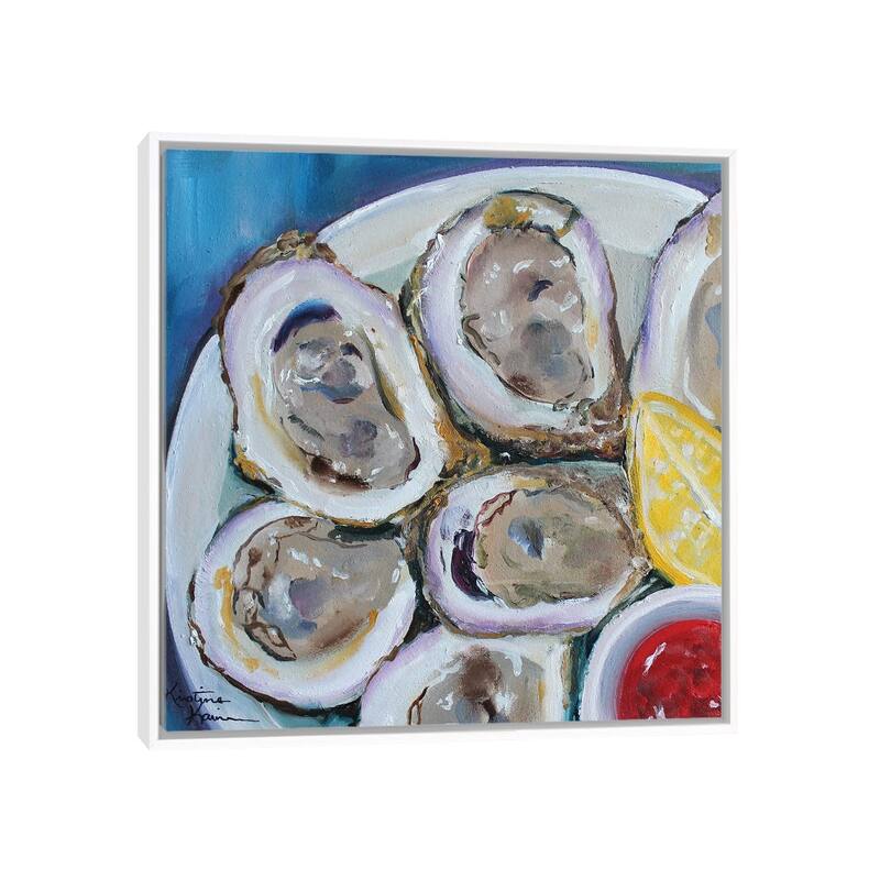 iCanvas "Oysters On The Half Shell" by Kristine Kainer Framed Canvas Print - White - 37x37