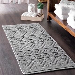 striped bath mat