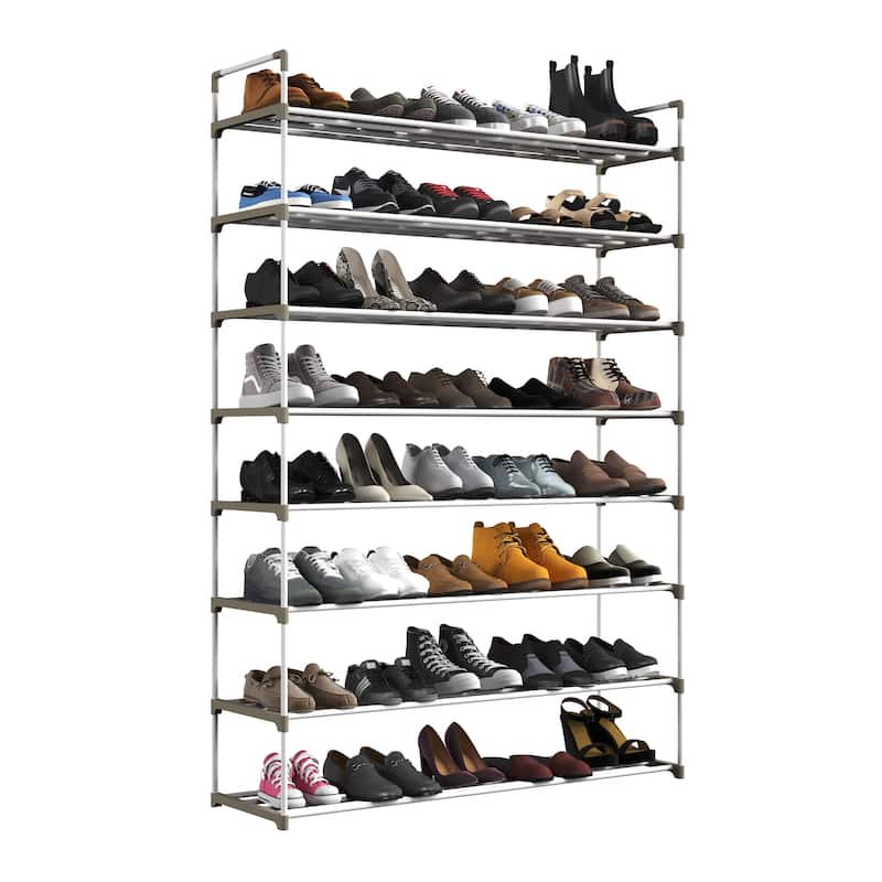 Shoe Rack - Shoe Organizer for Closet, Bathroom, Entryway by Home-Complete (White)