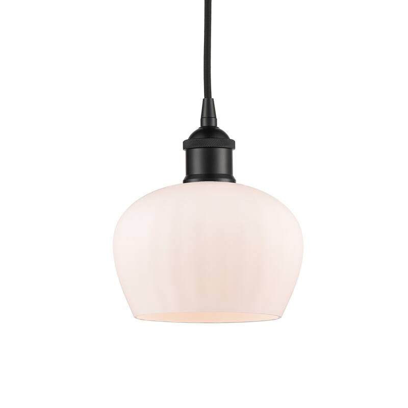 Innovations Lighting 616-1P-8-7 Fenton Pendant Fenton 7" Wide Mini - Matte Black / Matte White