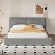 preview thumbnail 2 of 7, Queen Size Upholstered Platform Bed with Velvet Fabric and Solid Frame, Sturdy Construction with Wooden Slats