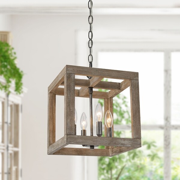 Farmhouse Pendant Lights Rustic 4 light Distressed Wood Ceiling