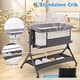 preview thumbnail 2 of 16, Height Adjustable Bedside Sleeper with Storage Bag and Soft Mattress for Baby - 24.5" x 40" x 29.5"-34.5"