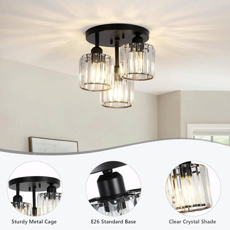 Gorgeous Crystal Ceiling Light Fixture - Elegant Design, Wide Application