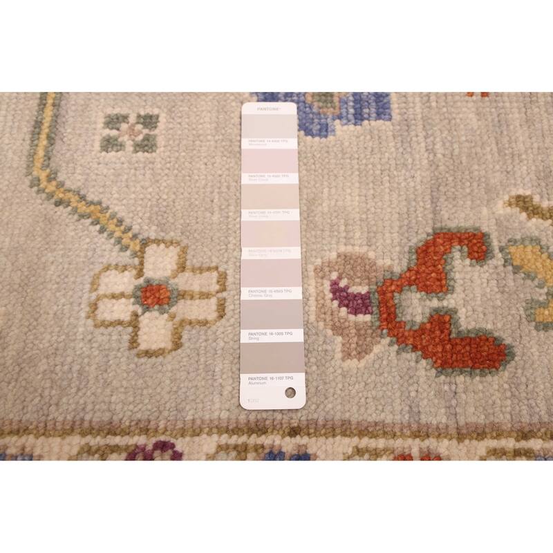 ECARPETGALLERY Hand-knotted Modern Oushak Light Grey Wool Rug - 7'10 x 9'10