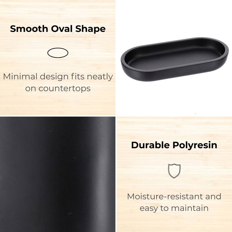 Oval Bathroom Tray - 7.75"L x 3.75"W x 1"H