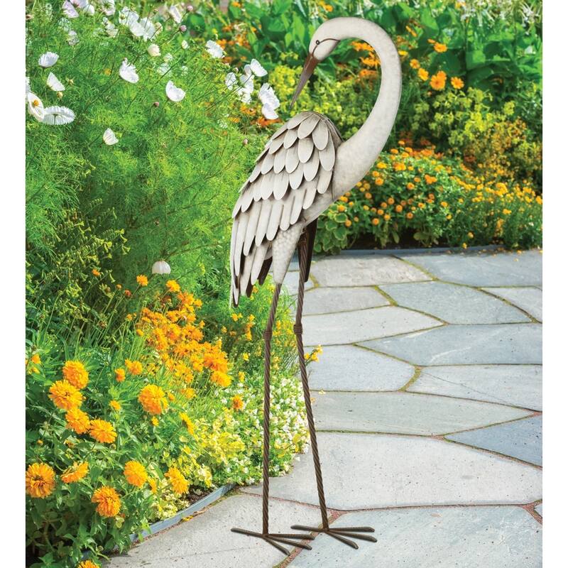 Egret Decor - Preening - 15.25"x8.25"x40.5"