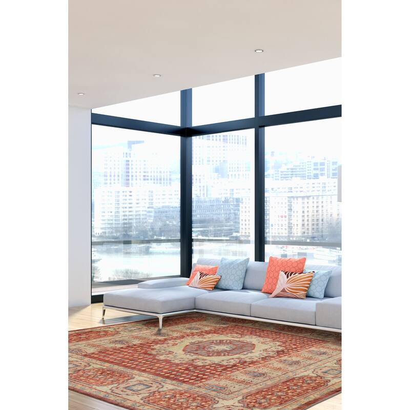 ECARPETGALLERY Hand-knotted Jules Serapi Dark Red Wool Rug - 8'1 x 9'10