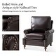 preview thumbnail 3 of 13, Honorio Traditional Genuine Leather Armchair with Solid Wood Legs and Front Casters Set of 2 By HULALA HOME