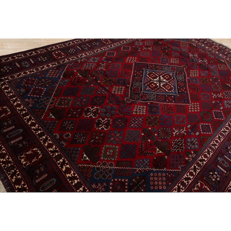 8'8''x12'6'' Hand Knotted Wool Red Heriz Traditional Rug - 8' 8'' x 12' 6''