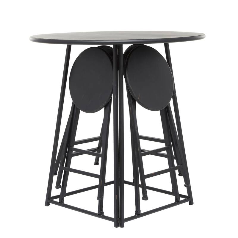 Metal Dining Table - Black - Roche River Decor