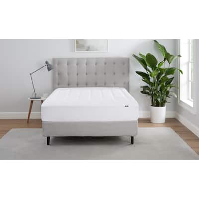 Serta ComfortSure Deluxe Pillow Top Mattress Pad, Cotton Dobby Cover