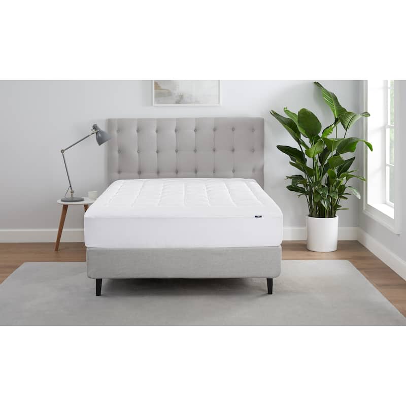 Serta ComfortSure Deluxe Pillow Top Mattress Pad, Cotton Dobby Cover - 60x80