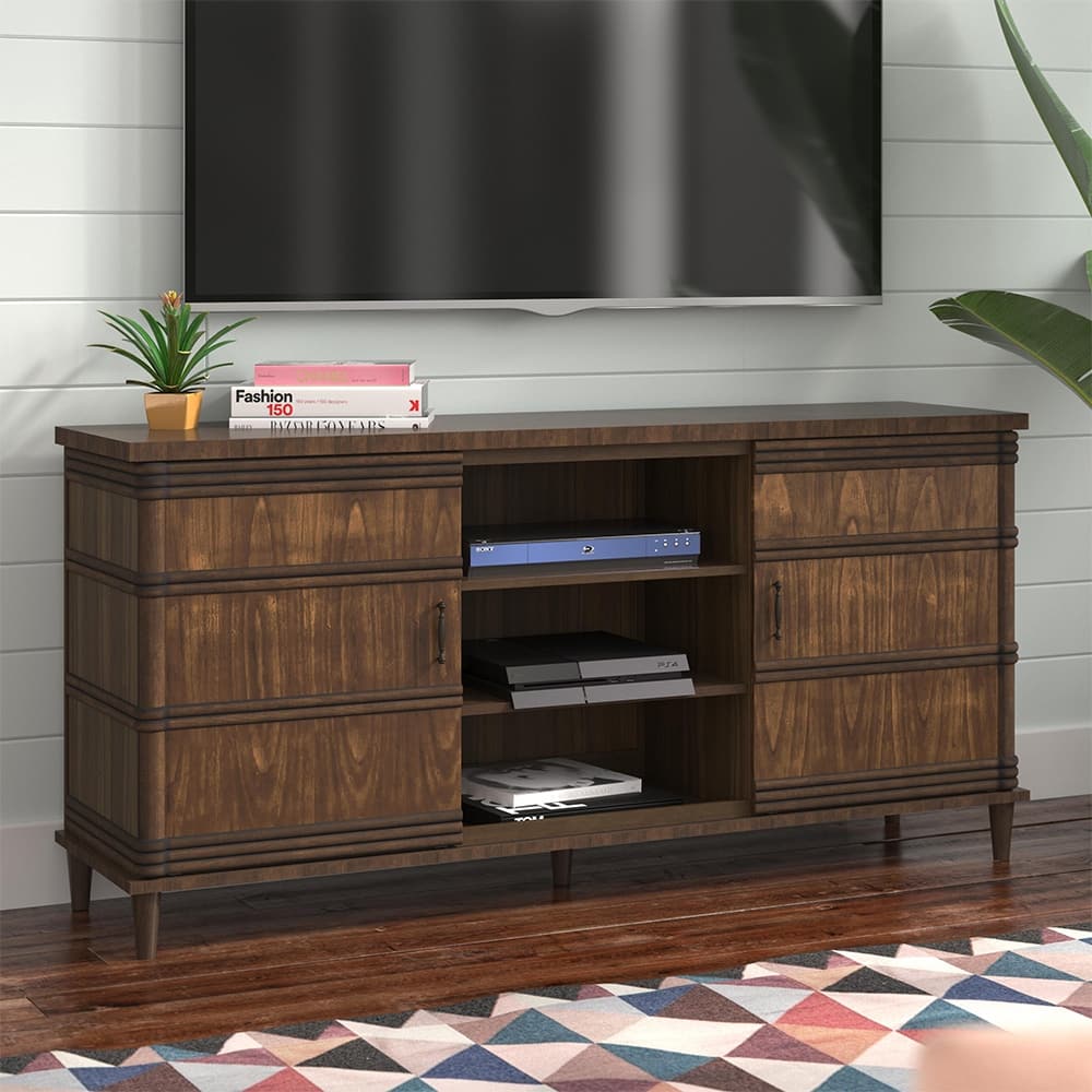 Bridgevine Home 66 inch Modern TV Stand Console for TVs up to 80 inches