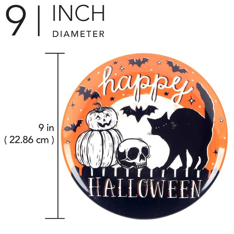 Certified International Hocus Pocus 9" Salad/Dessert Plates, Set of 4 - 9" Diam x .75"