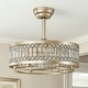 preview thumbnail 2 of 10, 19.69" Crystal Ceiling Fan with Lights and Remote, Gold - 19.69''