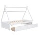 preview thumbnail 5 of 8, Montessori Style House Tent Bed White Storage Bed Frame with 2 Drawers