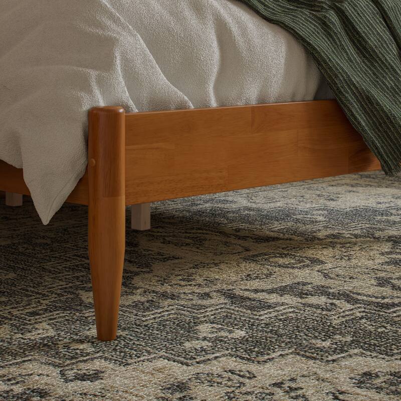 Platform Bed Frame - Full Size, Light Toffee - Solid Wood, No Box Spring Needed, Underbed Storage