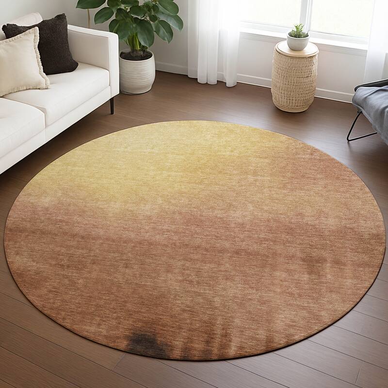 Machine Washable Indoor/ Outdoor Modern Dawn Chantille Rug