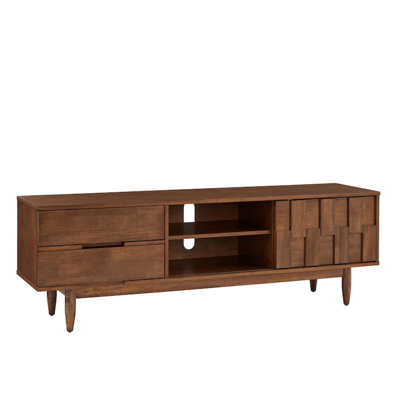 Kieran Mid-Century Wood 2-Drawer TV Stand by iNSPIRE Q Modern - Tobacco Finish