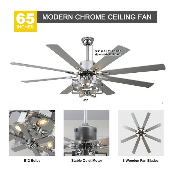 Oaks Aura Futuristic 65in.Modern Industrial Caged Ceiling