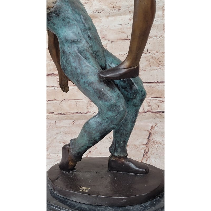 Pas De Deux Elegant Ballet Dancers Bronze Sculpture On Marble Base
