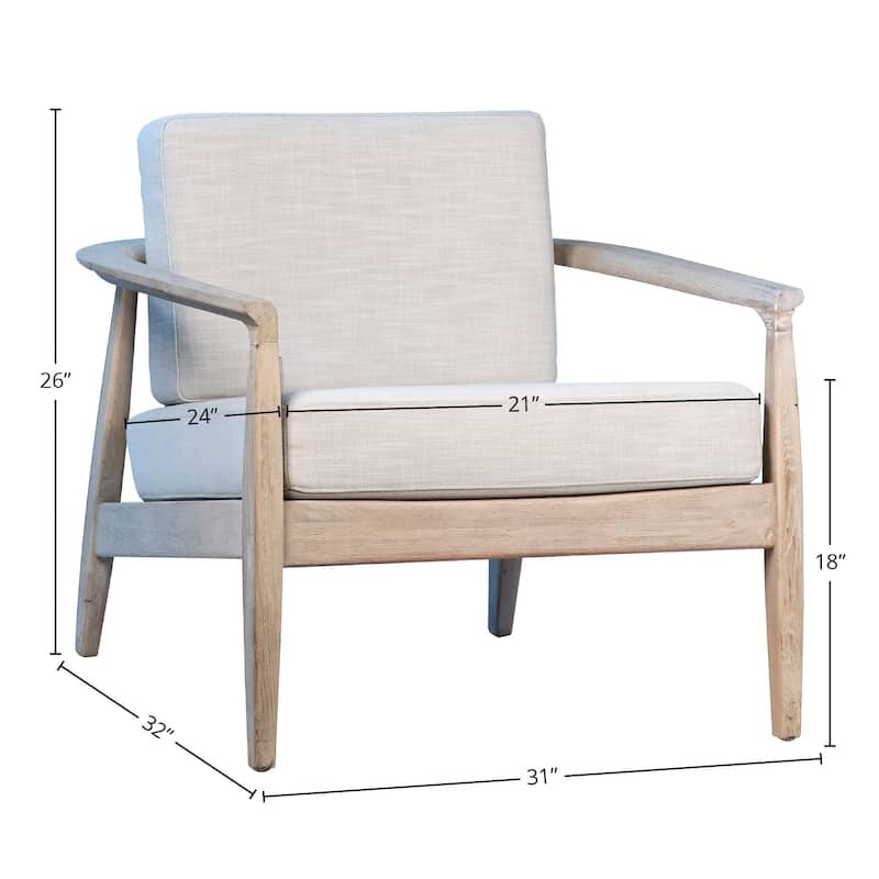 Phoebe Cotton Blend Upholstered Occasional Chair, Light Grey