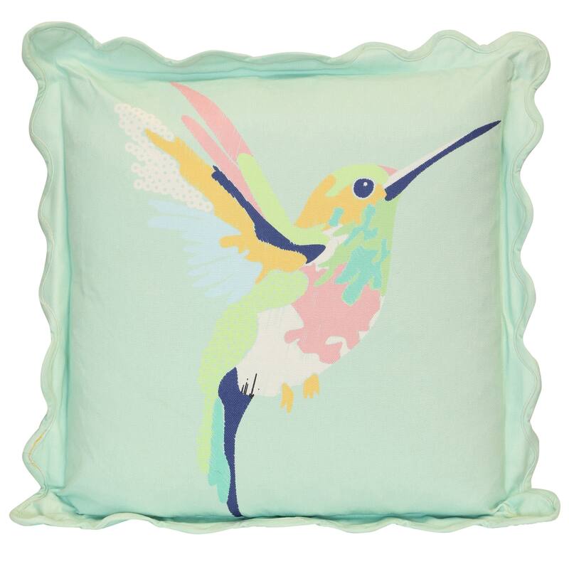 StyleCraft Tamara Day for StyleCraft Hummingbird Pillow - Right Facing - 22" x 22" - Mint
