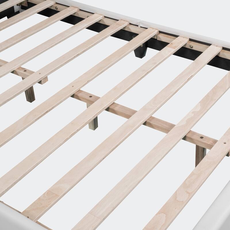 Full Size Upholstered Leather Platform Bed