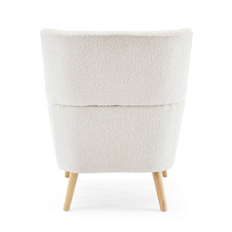 Almond Wood+Fabric Accent Chair, 30x29x36 inches