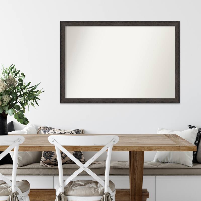 Dappled Narrow Non-Beveled Wood Framed Wall Mirror