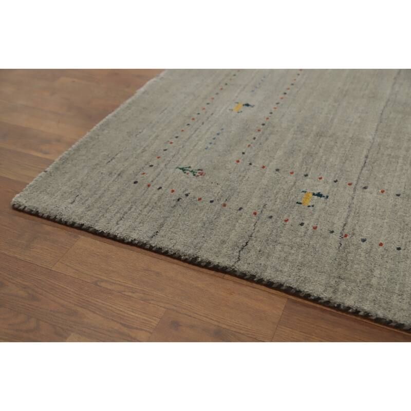 Hand Knotted Oriental 100% Wool Carpet Tribal Animal Pictorial Beige & Ivories Gabbeh Area Rug - 7' 10'' X 5' 0''