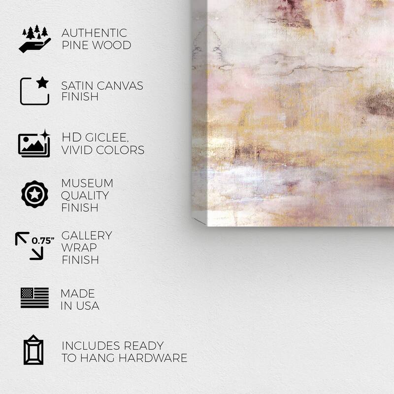 Wynwood Studio Canvas Abstract Gentle Golden Storm White and Modern & Contemporary Wall Art Canvas Print
