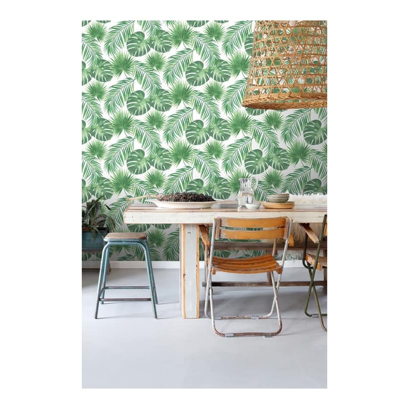 ESTA Home Patti Light Green Leaves Wallpaper - 20.5 x 396 x 0.025