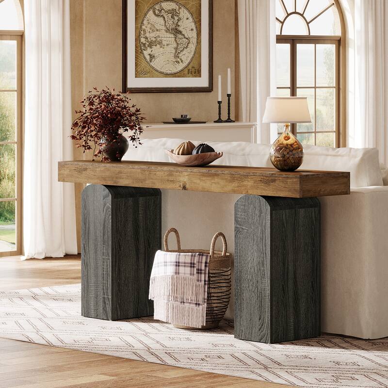 63 Inch Entryway Table, Farmhouse Console Table for Living Room