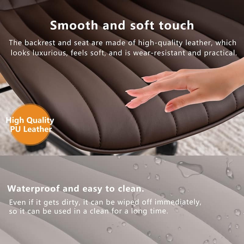 Ergonomic Office Chair Swivel Armless Desk Chair with Wheels