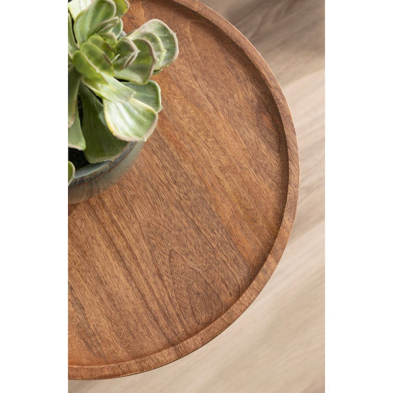 Kate and Laurel Shorrock Wood and Marble Side Table