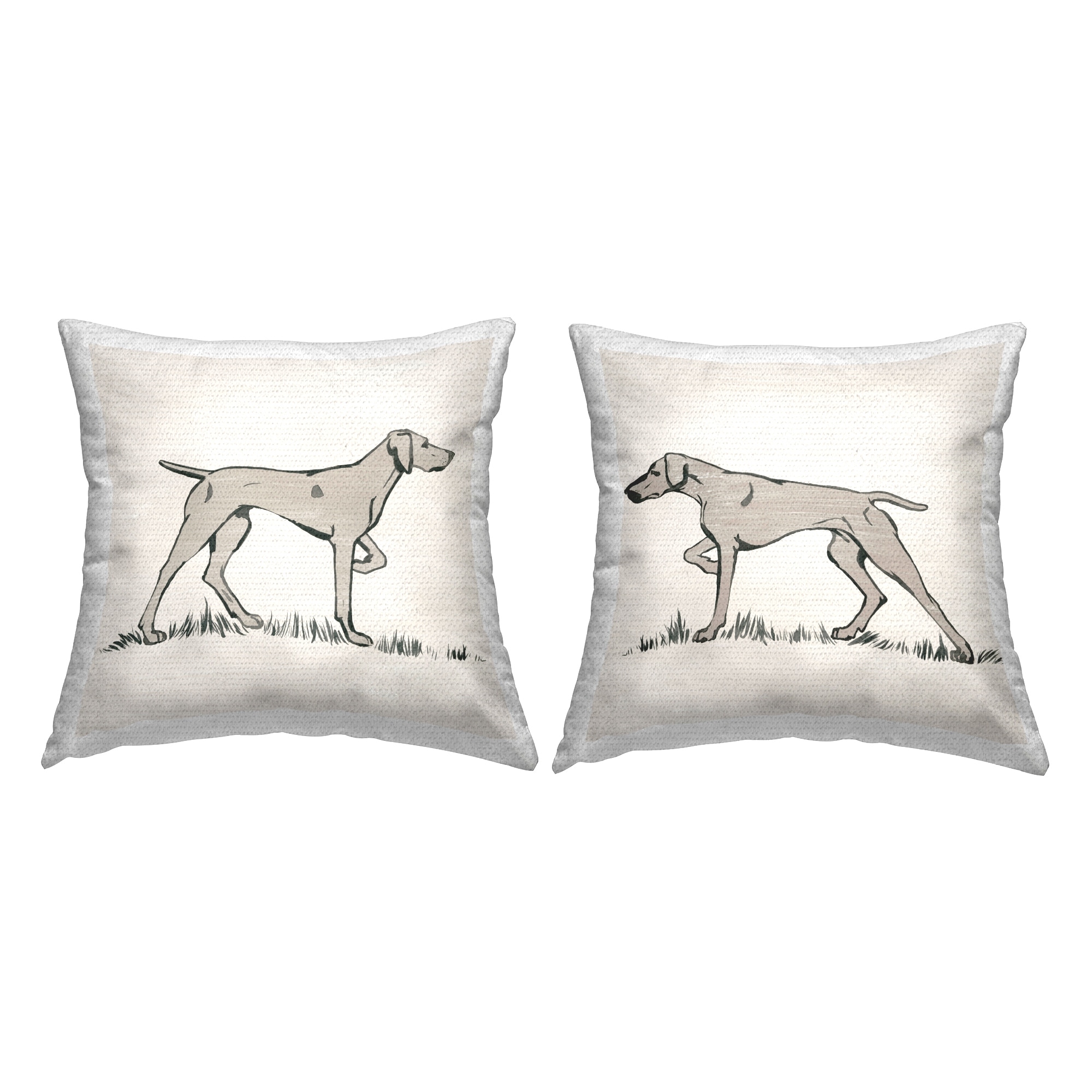 Stupell Hunting Dog Casual Animal Nature Printed Outdoor Throw Pillow Design by Grace Popp (Set of 2)