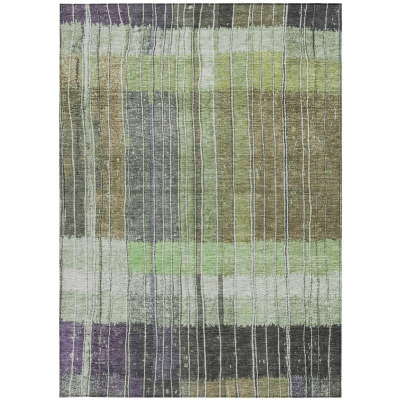 HomeRoots Striped Transitional Rectangle Outdoor Rug