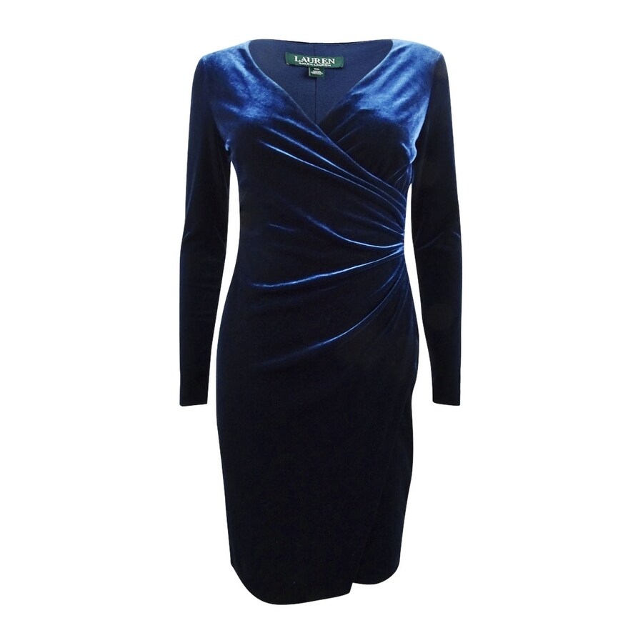 ralph lauren navy velvet dress