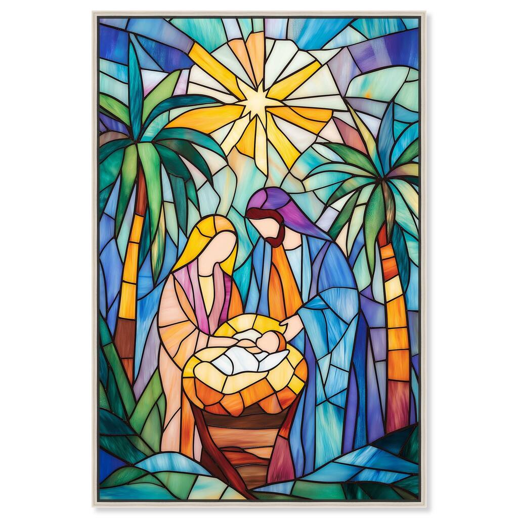 Holy Family Framed in Glass Canvas by Art Remedy