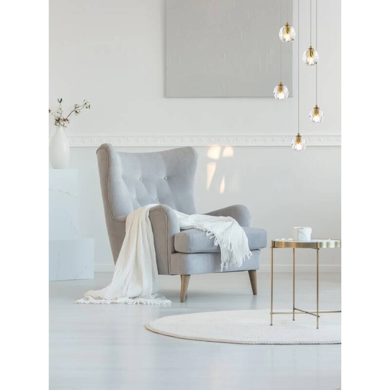 Elegant Lighting Eren 5 Light 12" Wide Crystal Multi Light Pendant