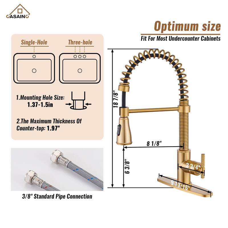 Single Handle Pull Down Sprayer Kitchen Faucet