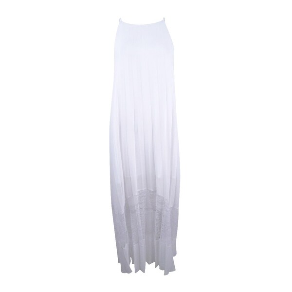 pleated lace midi dress