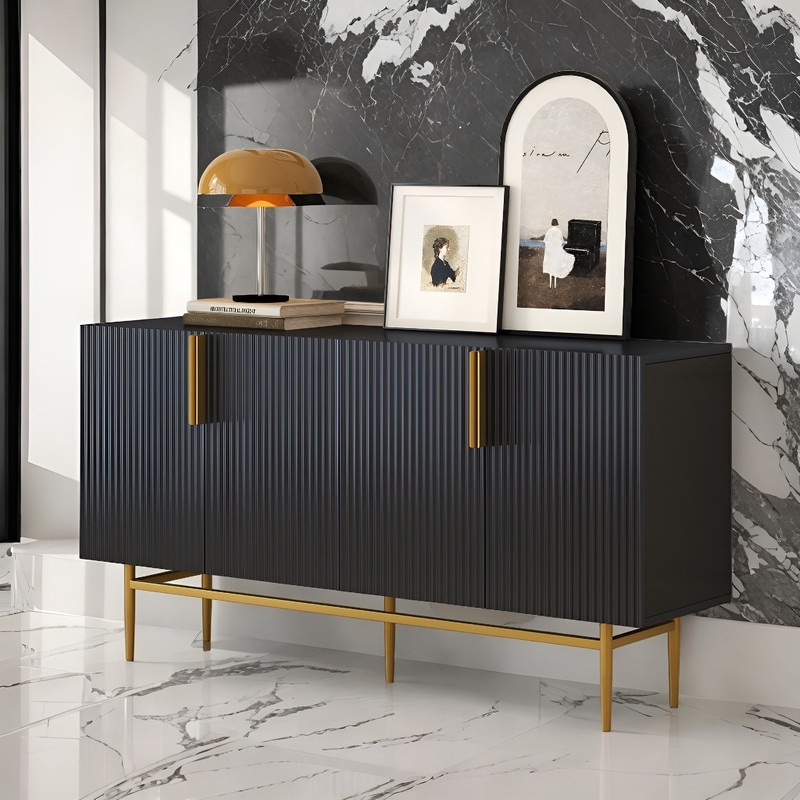 Black and gold online buffet cabinet