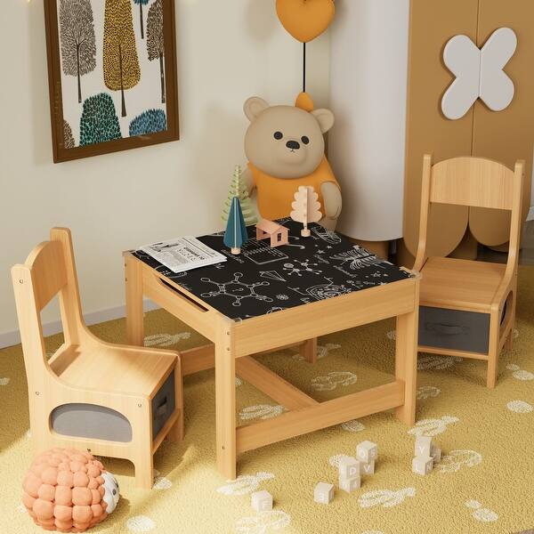 slide 2 of 14, Furniwell 3 in 1 Kids Table and Chair Set with Drawer - N/A