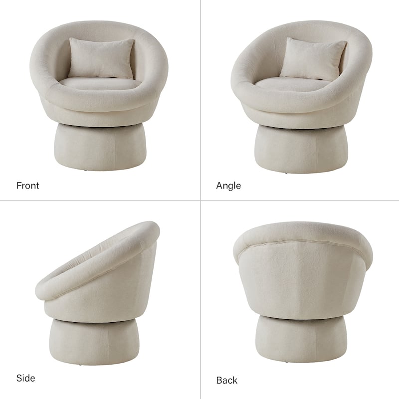 Patti Modern Upholstered Swivel Barrel Chair Set by HULALA HOME