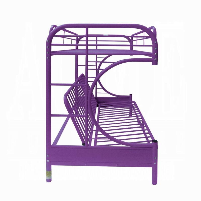 Metal Twin over Full Size Futon Bunk Bed, Purple