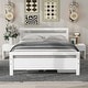 preview thumbnail 3 of 11, Full Wooden Platform Bed with 2-Drawers, 2-Bedside Tables & Headboard, White